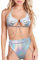 Ella Lust Rave Outfits für Frauen – Sexy Festival Unterbrustausschnitt Top Disco Silberkette Hoch Cut Bottom Nachtclub Bikini Set, Silberfarbenes Hologramm., Medium