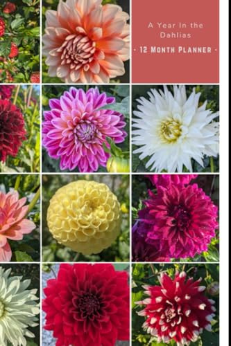 A Year in the Dahlias: Blank planner with bright vivid dahlia images and note pages