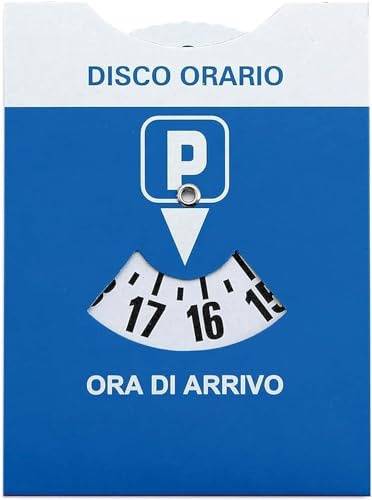PAIF 4 Pezzi x Disco Orario Auto Europeo Unificato - 15x12 CM Parchimetro Disco Orario Italiano x Auto e Moto - Accessori Auto Interno - Disco orario Auto con Busta Protettiva in PVC
