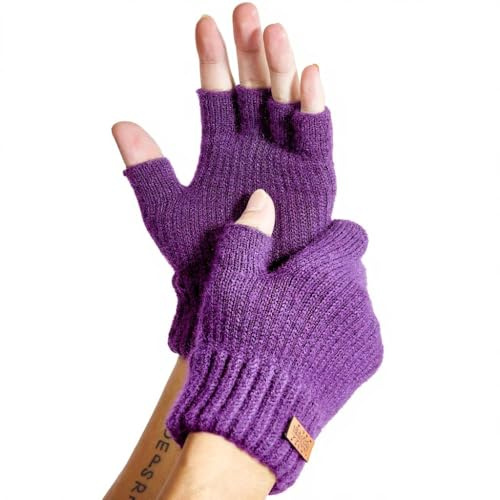 JYUYNY Guantes sin Dedos - Invierno Guantes Tejidos Cálidos Trabajar Correr Ciclismo Conducir para Hombre y Mujer Guantes