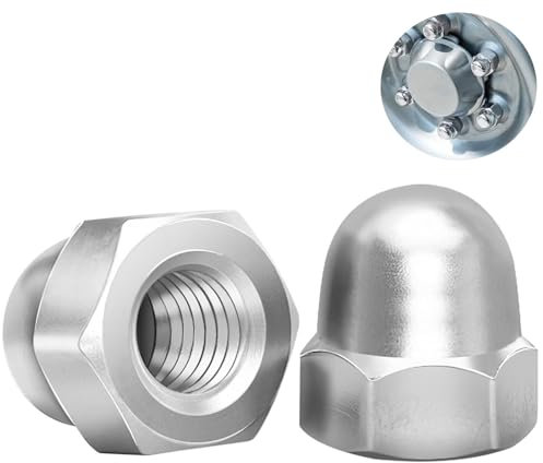 50 Stück Hutmuttern M8 Edelstahl Kappenmuttern, M8 Muttern DIN1587 Sechskant-Hutmuttern hohe Form A2 V2A Hutmutter, Hutmuttern für Schrauben, Mutter Gewindestange & Gewindebolzen