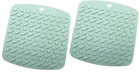 Cabilock Elegantes Posavasos de Silicona Verde Claro Resistentes al Calor Manteles Individuales para Escritorio Tapetes para Cuencos Tapetes para Platos No