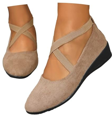 Ballerines Femme Confortable, Plates Interieur Chaussures De Danse Femme, Mocassin Confort Chic Et Elegant Pied Large Pantoufle Orthopédiques Chaussures Compensées Sexy