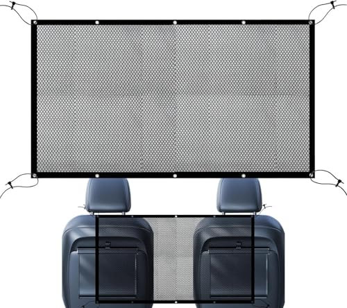 Jubilofex Autohundegitter | Trennnetz Als Sitzbarriere Im Fahrzeug,Zusammenklappbare Sicherheitsabtrennung Mit Rutschfesten Haken, Robustes Kfz Zubehör Für Auto Und LKW