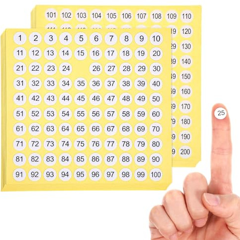 6000 pegatinas redondas consecutivas de 1 a 200 pequeños dígitos de 1 a 200 pegatinas redondas de 1 cm para inventario interior y exterior, organización, almacenamiento, cajas