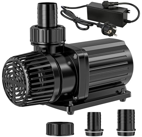 Gardray Eco Pond Pump 10000L/H 85W, Energy-Saving Filter Pump, High Flow, Stream Pump for Koi Ponds, Circulation Pump, Garden Pond Pump, Garden Pond for Freshwater & Saltwater
