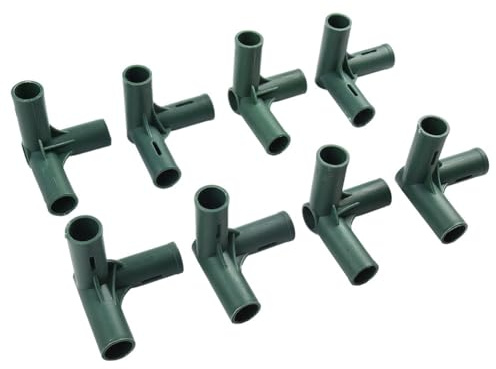 FUANA Paquete de 8 conectores de junta de marco de invernadero resistentes de 19 mm, tubos de PVC o metal, soportes de plástico para invernadero, accesorios de estructura de jardín 1#