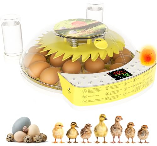 22-Egg Smart Incubators for Hatching Eggs with Automatic Turning | New Auto Precision Humidity & Temperature Control System,Auto Water Refill ,for Chicken, Duck,Quail,Poultry and Pigeon Eggs