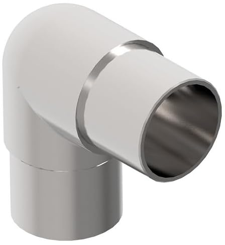Sellon24® Edelstahl Eckbogen abgerundet 42,4 90 Grad Handlauf Geländer Endstück Rundbogen V2A 0303.242