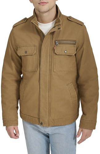 Levi's® Two-Pocket Military Jacket with Polytwill Lining Worker Brown 2XL