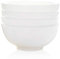 Pure White Bone China Schüssel Satz von 4 Sets, Müsli, Salat, Dessert, Reis, Suppe - Ofen sicher/spülmaschinenfest, weiß (Size : 6 inches)