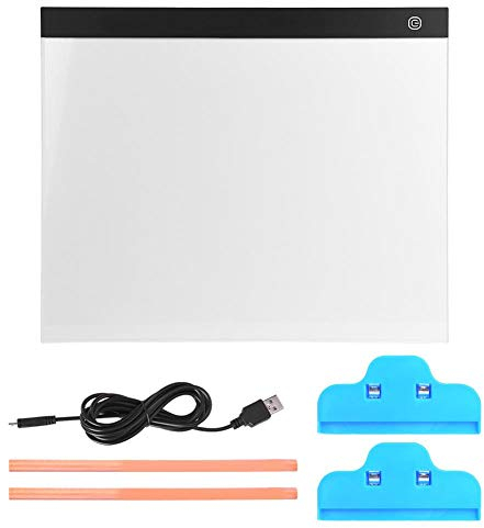 LED Leuchttisch, A3 3-stufiges Dimm Kopierboard mit USB Stromkabel für Kinder Zeichnen Skizzieren Animation SchablonierenLeuchtkästen