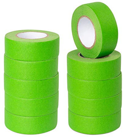 Eagle smart 10pcs Green 24mm Low Tack Painters Masking Tape, Masking Tape for Painting Artists Decorating