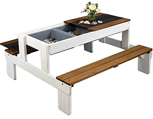 Meppi Sitzgruppe Stralsund Weiss/braun aus Holz - Kindersitzgruppe Outdoor