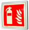 notlok Safety Work – Feuerlöscher Schild [ 15x15 cm ] nachleuchtend & glänzend | Schild Feuerlöscher im Kunststoffrahmen | Wetterfeste Brandschutz Piktogramme | Sicherheitsschilder nach ISO 7010