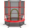 KOMFOTTEU Trampolin für Kinder, Kindertrampolin mit Sicherheitsnetz, Gartentrampolin bis 135 kg belastbar für Kinder ab 3 Jahren, Indoor- & Outdoortrampolin, ‎φ165 cm x 165 cm (Rot)