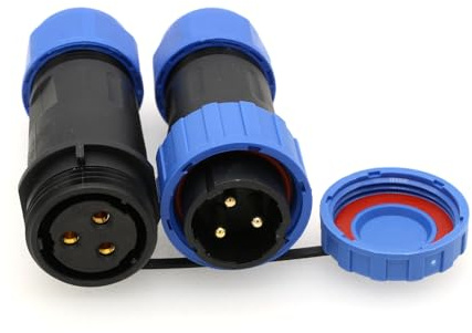 ZBLZGP TY20 Screw Connection 3-Pin 25A Aviation Waterproof Connector Plug Socket Screw Crimp Solderless Quick Disconnect with Waterproof Cap