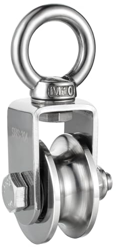 KCNOFNC Umlenkrolle Edelstahl 201 für Stahlseil, Umlenkrollen für Seile, Seilrolle mit 2 Kugellager, Tragkraft 500kg, 1 Stück