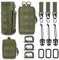 Hejo 3er Set Molle Tasche Pouch, Taktische Tasche Gürteltaschen Bauchtasche, Tactical Pouch, Kleiner Rucksack für Outdoor, Camping, Radtouren (Grün)