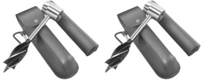2er-Set Handschneckenbohrer, Bushcraft-Stanzer, Handschraubenbohrer für den Außenbereich, Grau