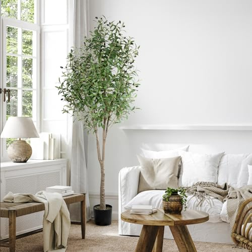 Oc'leaf Olivenbaum Künstlich - 180cm Künstliche Pflanzen Groß Olivenbaumpflanze, Künstlicher Olivenbaum im Topf, Olivenbaum Deko für Zuhause, Wohnzimmer, Schlafzimmer, Büro, Garten