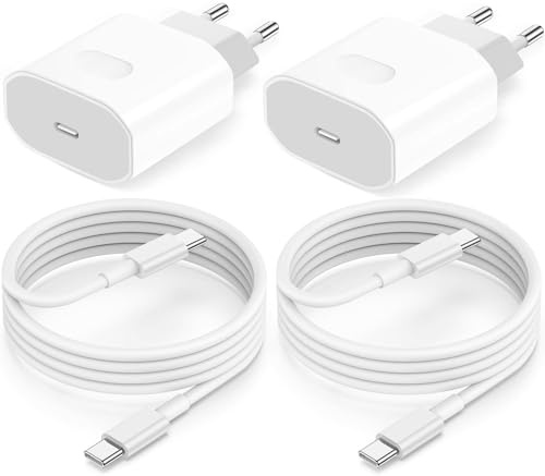 USB C Ladegerät Ladekabel für iPhone 17 16 16e 15/17 16 15 Pro/17 16 15 Pro Max/Plus,2Pack 25W USB C Power Adapter Schnellladekabel für iPad Pro/Air/10.Generation,Schnellladegerät Stecker mit 2M Kabel