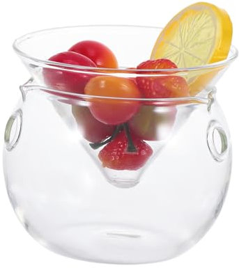 Ciieeo Cuenco de Vidrio para Ensalada con Agujeros de Calidad de Restaurante para Servir Frutas Y Verduras Y Mantenerlas