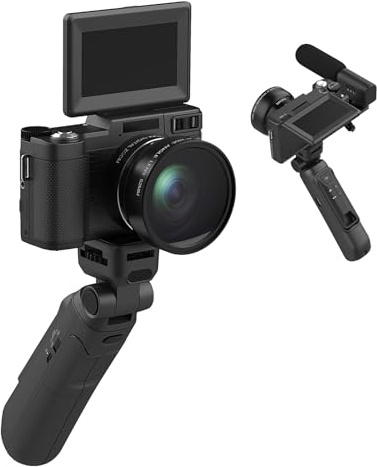 xowwyue 4K Ultra HD-kamera | 48 MP resedigitalkamera | skakande videoinspelare med vridpekskärm, fjärrkontroll för fotografering och video