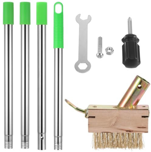 SHINEOFI 1 Set spazzola per diserbo strumenti all'aperto rimozione muschio attrezzi da diserbo da giardinaggio manico lungo diserbante Acciaio inossidabile Silver