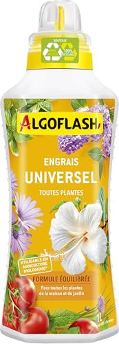 Algoflash Engrais Universel Liquide, Utilisable en Agriculture Biologoque, Bouchon Doseur Inclus -1 L