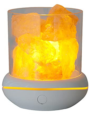 Lámpara de noche de piedra de sal de cristal, 7 colores, lámpara LED de cristal de roca, difusor de aceite esencial portátil USB para coche, hogar, oficina, dormitorio, decoración de escritorio