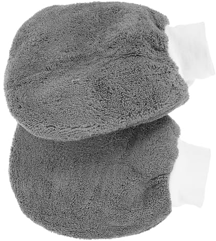 ZUNOXAZ 2 pièces Gants de Lavage Auto Microfibre Fine Doux et Mitaines de Nettoyage Voiture Fibres de Haute et Basse Densité pour Nettoyage Accessoires Lavage Voiture Polyvalents