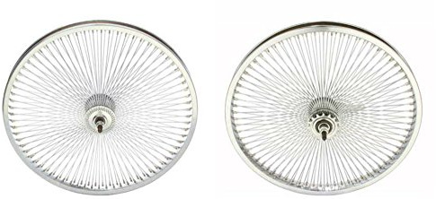 Chrome 20 144 Spoke Wheel Set. Front and Back Coaster Wheel
