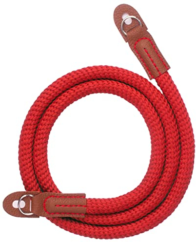 VKO Sangle pour appareil photo Courroie de cou pour appareil photo pour lPour appareil photo reflex numérique sans miroir 100 cm Rouge