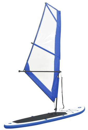 vidaXL Set Tavola Gonfiabile da SUP con Vela Tavola da Windsurf Prodotti per Surfisti Prodotti per Sport Acquatici Surf Blu e Bianco