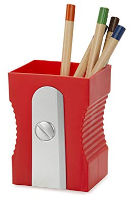 Balvi Porta matite Sharpener Colore Rosso Mantenere la scrivania organizzata Originale e Divertente a
