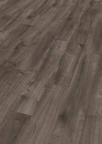 EGGER Home Laminatboden EHL144 Loja Eiche grau (8mm, 1,995m²) | authentische Holzoptik | | Einfache Verlegung durch CLIC It! System | Praktisch & wertbeständig