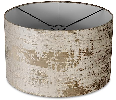 REV Paralume rotondo in stile vintage in cotone di alta qualità, diametro 42 cm, paralume di ricambio per lampada a sospensione e lampada da terra, attacco E27, colore talpa