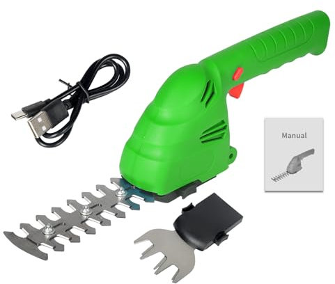 TICFOX 2 en 1 Cisaille à Gazon sans Fil, Taille-haie Électrique Rechargeable Désherbeur D'arbustes Désherbeur Outils de Jardinage Interface EU Type-C