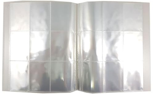 QILZO Album Cartas 30 páginas, Album Cromos, 270 cuadrículas, para 540 Cartas, Cromos, Álbum Transparente 30 x 23.5 x 2.3 cm
