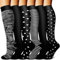 FuelMeFoot 6 Paar Kompressionsstrümpfe für Damen und Herren, Bunte Kompressionssocken Stützstrümpfe für Laufen, Sport, Flug, Reise, Radfahren.06-multi-6 Paar S/M