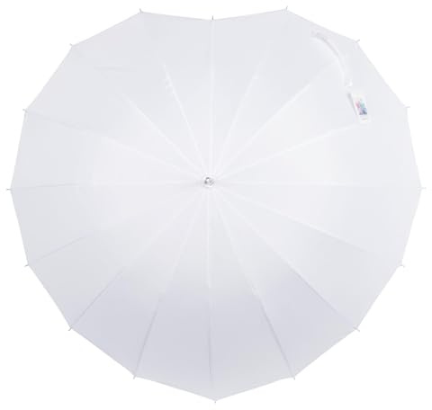 A2Z Ladies Wedding Bridal Umbrella Waterproof Windproof Love Canopy Brolly - Umbrella Heart Beat White