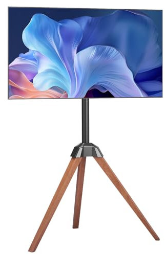 VEVOR Supporto TV con Cavalletto Treppiede per Schermo da 1016-1651 mm Carico max. 45 kg, Supporto Porta TV Rotazione Sinistra-Destra 18° per Soggiorno, Ufficio, Camera da Letto