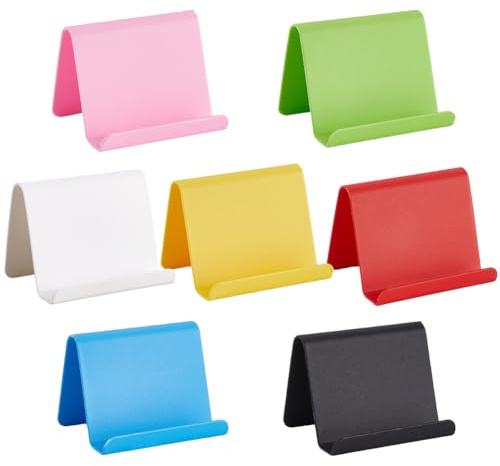 craspire Porte Cartes de Visite en Acrylique 7 Couleur pour Bureau Présentoir de Table Porte Cartes de Visite Support de Téléphone Portable pour Afficher Les Cartes de Visite