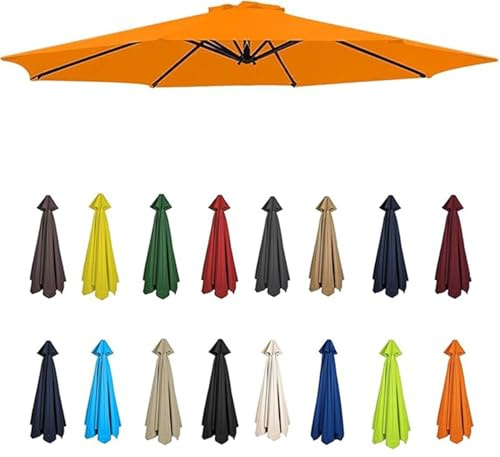 Toldo de repuesto para sombrilla de patio de 9 pies y 10 pies, tela impermeable para sombrilla de exterior para 6/8 varillas, ideal para balcón, terraza, patio trasero, piscina y cubierta elegante