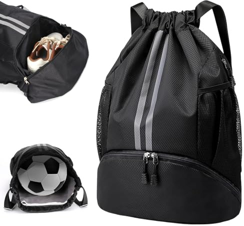 DBTW Drawstring Backpack Sport Gym Sackpack with Shoe Compartment
