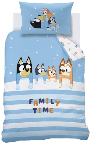 MTOnlinehandel Bluey Bettwäsche 100x135 40x60 · 100% Baumwolle · Bluey Bingo Babybettwäsche Kinderbettwäsche für Mädchen und Jungen · weich & angenehm · Öko Tex mit Reißverschluss
