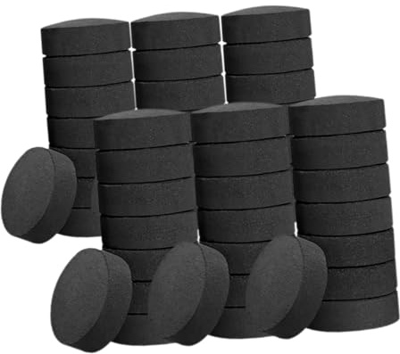 Sewroro Tablettes de Charbon de Bois Naturel 40 MM 70 Pièces Briquettes de Charbon pour Barbecue Extérieur Feu Intense pour Grillades et Cuisson en Plein Air