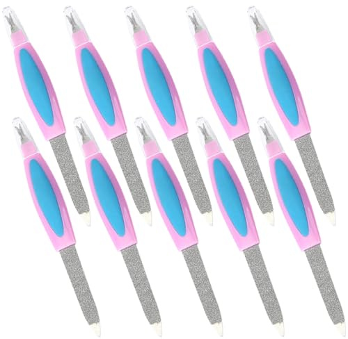COLLBATH Set da 10 Lime per Unghie in Metallo a Doppia Estremità 145 CM Lima e Buffer per Manicure e Pedicure Strumenti Professionali per la Cura e Lucidatura delle Unghie Adatto per
