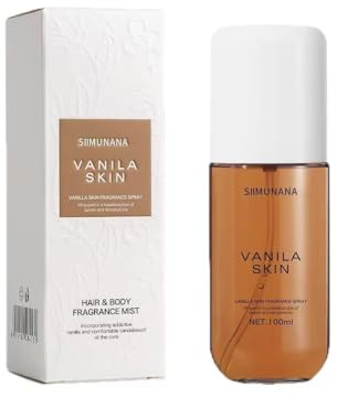 100ml Vanilla Body Spray for Women, Long-Lasting Fragrance Mist with Light Scent for Skin & Hair Care, All-Day Freshness